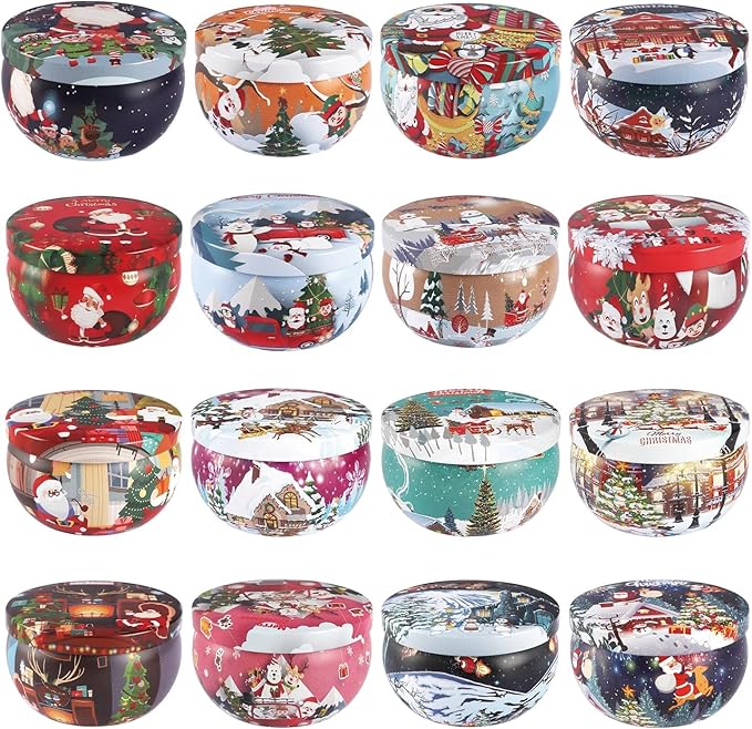 16Pack Christmas Scented Candles,Candvent Calendar 2025, Gift Set 2.5oz Strong Fragrance Aromatherapy Candles,Portable Travel Tin Jar Candles Gifts for Home Scented Decoration Valentine'sDay