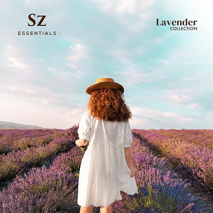 Lavender Essential Oils Collection - Grasse Lavender + High Altitude + Kashmir - Set of 3 Bottles (0.22 Fl Oz - 6.5ml Each)- 100% Pure, Natural & Undiluted - Therapeutic Grade & Vegan