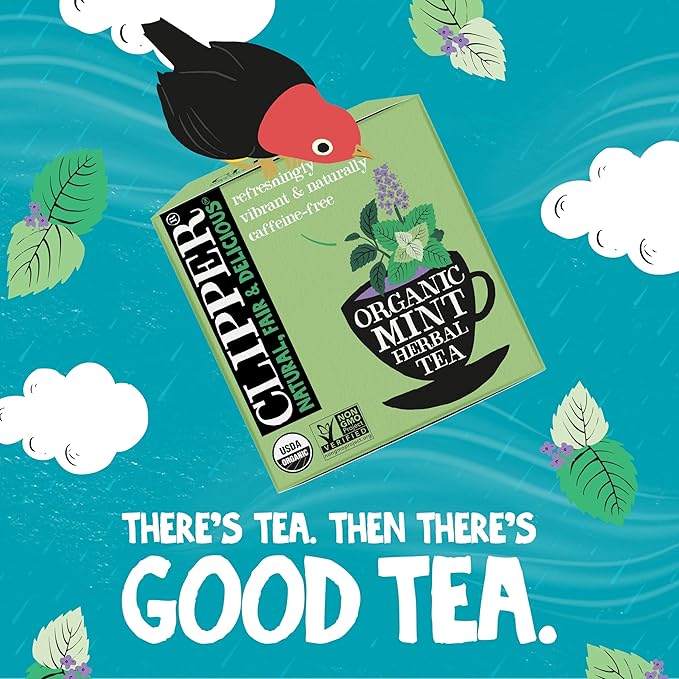 Clipper Tea Mint Herbal Teabags – Caffeine Free, USDA Organic, Great Hot or Iced – Refreshing, Natural, Fair & Delicious – 200 Tea Bags
