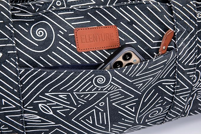 ELENTURE Large Yoga Mat Bag for Women Men, Travel Gym Bag for Pilates Office Beach Workout, Yoga Mat Tote Carrier with Mat Strap for 1/4" 1/2" Thick Exercise Yoga Mat