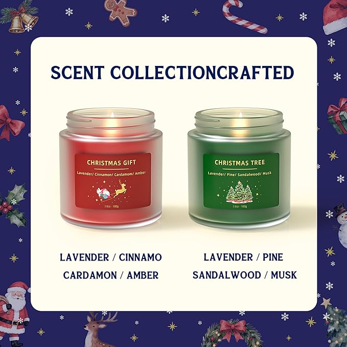 BOYUJK Christmas Candles, Scented Candles Gifts for Women, Scented Candles Gift Set for Her, Christmas Gifts for Women and Men