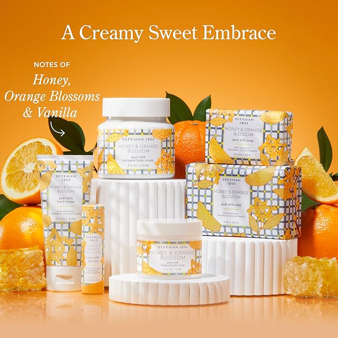 Beekman 1802 Whipped Body Cream – Moisturizes & Softens Skin with Goat Milk, Mango Seed Butter & Vitamin E – 8 oz – Honey & Orange Blossom