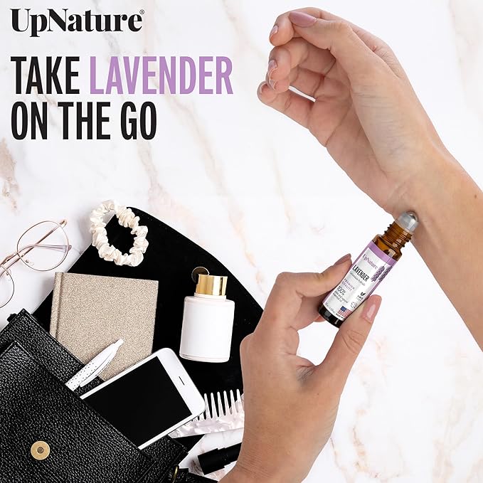 UpNature Lavender Essential Oil Pure Roll On - 100% Natural Lavender Oil for Skin
