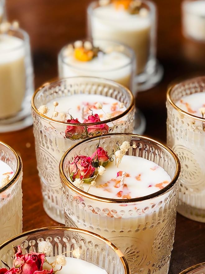 Rose Blooming Charm Scented Candle - 36H Long-Lasting, Soy & Beeswax Blend 7oz Jar Candle, Luxury Floral Scent for Home Decor, Relaxation & Gifts