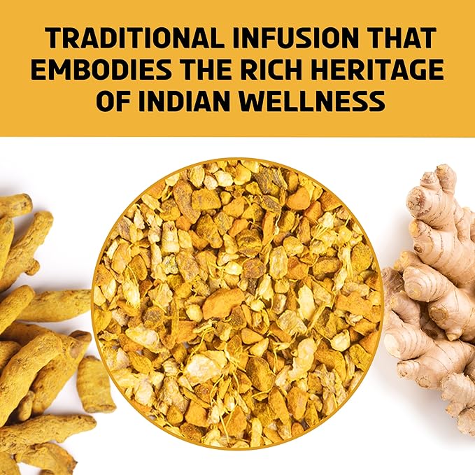 BREWIX, Turmeric Ginger Loose Herbal Tea (100+ Cups, 7.05oz/200g) Caffeine & Gluten Free | Ginger Root Tea | Savory & Spicy