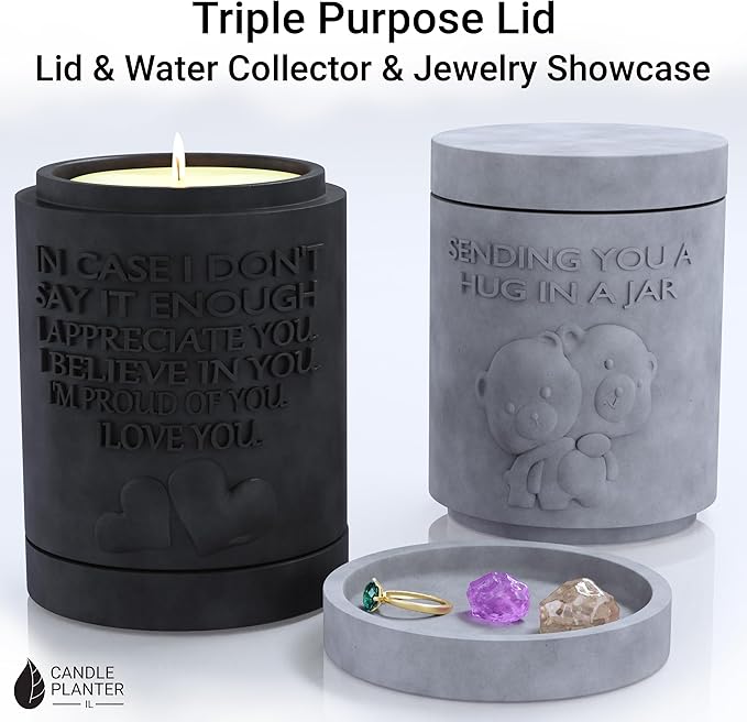 Candle Planter Hug in a Jar Romantic, Aromatherapy Candles - Natural Soy Wax, Long-Lasting 50-Hour Burn, Lavender Scents - Gifts for Him, Her, Couple, Husband and Wife Birthday Gift Ideas, Unique Cool
