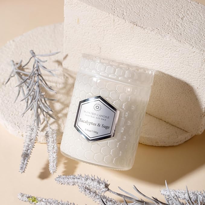 6 Pack Aromatherapy Candles for Home Scented, Gifts Set for Women, Natural Soy Wax Jar, 33 oz 240 Hour Long Lasting, for Birthday, Valentine's Day, White