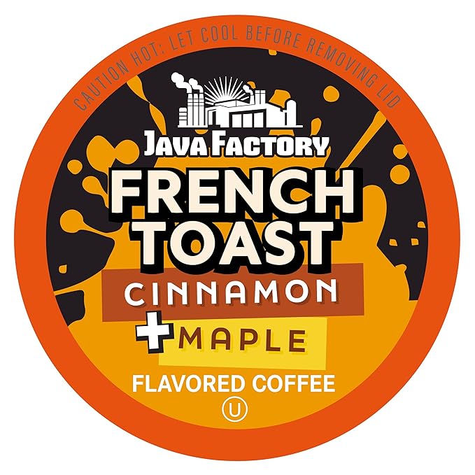 Java Factory Coffee Pods Cinnamon and Maple Flavored Coffee Compatible with K Cup Brewers Including 2.0, French Toast, 80 Count