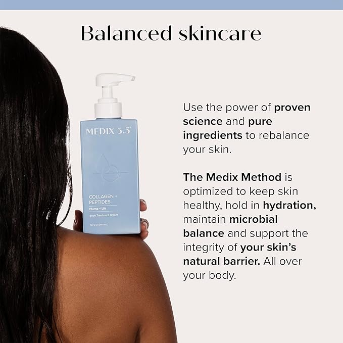 MEDIX 5.5 Collagen Cream Skin Care Face Lotion & Body Lotion For Dry Skin | Anti Aging Collagen Peptides Firming Cream Body Moisturizers Lifts, Firms, & Tightens For Younger Looking Skin, 15 Fl Oz