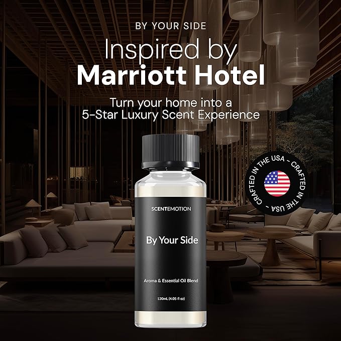 By Your Side Essential Diffuser Oil, Luxury Home Scent & Hotel Fragrance for Waterless and Ultrasonic Diffusers, Musk, Jasmine and Grapefruit Aroma | Long Lasting 4.05 fl oz (120 mL)
