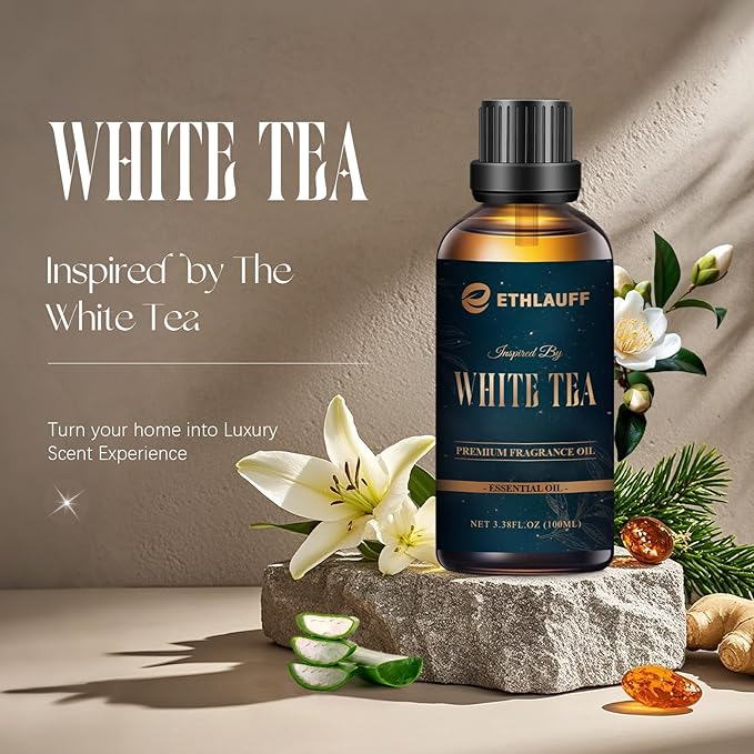 HotelDiffuser Oil, Fragrance Oil, Inspired by White Tea 3.38 Fl Oz | 100 mL, Essential Oil for Waterless Diffuser