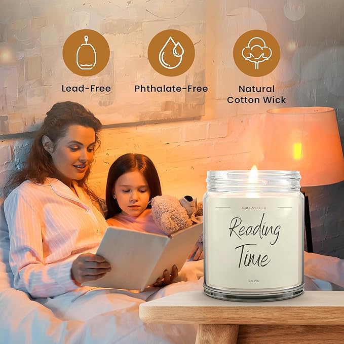 1OAK Reading Candle - Gifts for Readers - Cool Gifts for Book Lovers Women - Book Themed Vanilla Soy Candles