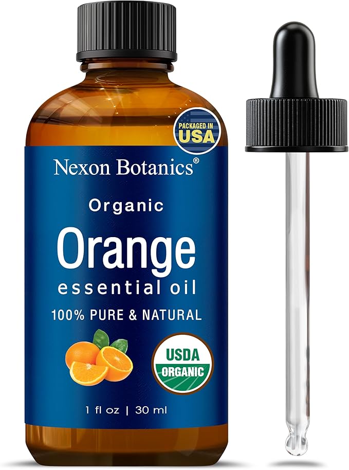 Organic Orange Essential Oil 30 ml - Pure, Natural Oils for Aromatherapy, Diffusers, DIY, Candle and Soap Making Scent - Nexon Botanics