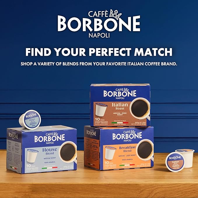 Caffè Borbone House Blend Coffee (60 Count) – Medium Roast, 100% Arabica, Roasted in Italy with Rich and Smooth Taste – Single Serve Coffee Pods Compatible with K-Cup Brewers
