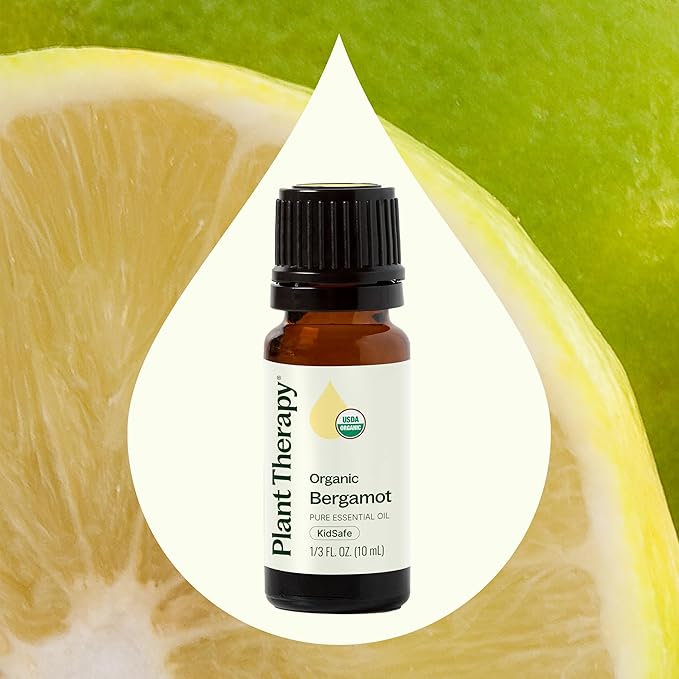 Plant Therapy Organic Bergamot Essential Oil 10 mL (1/3 oz) 100% Pure, Undiluted, Therapeutic Grade