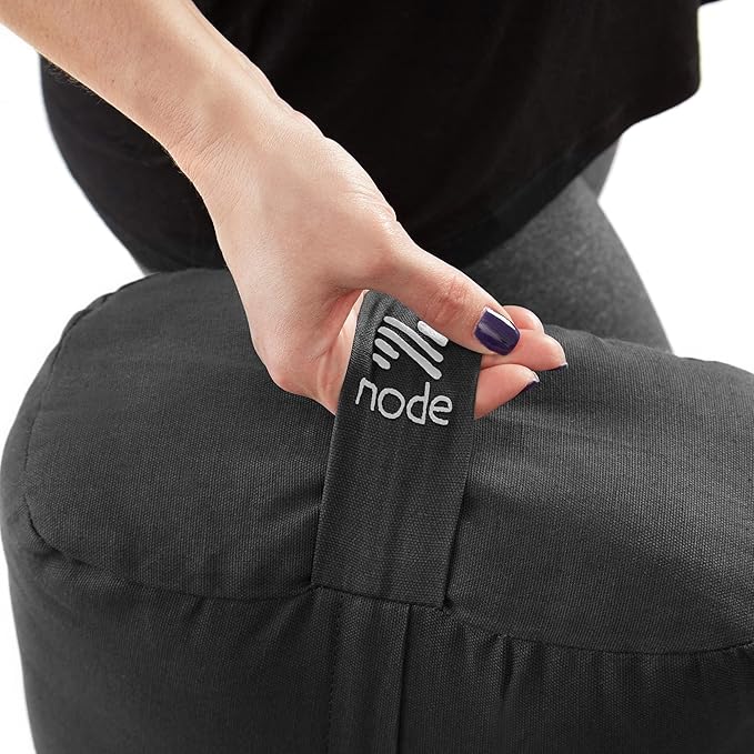 Node Fitness Yoga Meditation Cushion, 25" x 12" Rectangular Bolster with Organic Cotton Cover