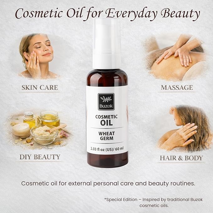 Cosmetic Carrier Oil Collection – Natural Plant Oils for Skin Care, Massage & DIY Beauty Use – Multiple Oils Available – For External Cosmetic Use (Wheat Germ)