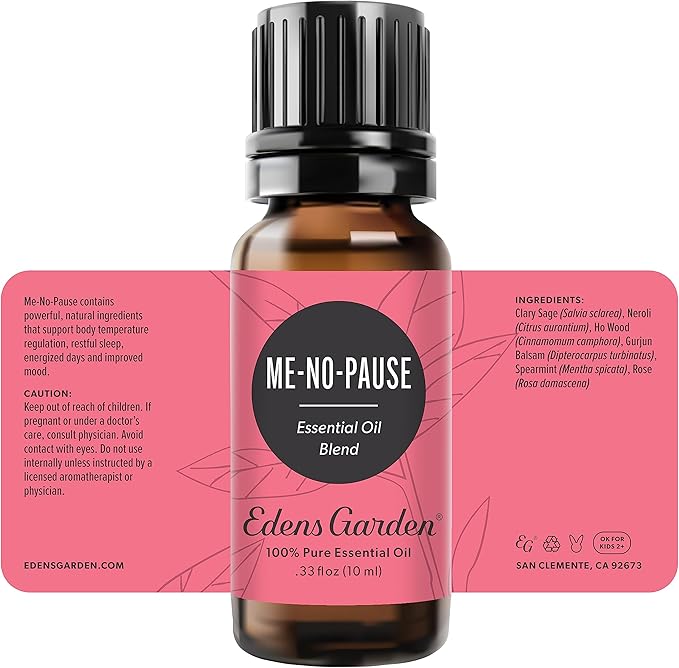 Edens Garden Me-No-Pause Essential Oil Blend- 100% Pure Premium Grade, Undiluted, Natural, Therapeutic, Aromatherapy, The Best for Diffusing, Skin, Face, Humidifiers 10 ml (.33 fl oz)