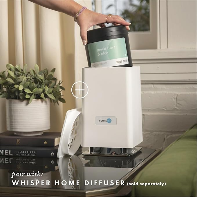 ScentAir Whisper Home Monthly Plug-in Refill, Fragrance Cartridge for Home and Office, Green Clover & Aloe
