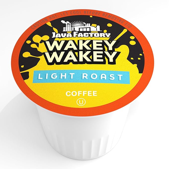 Java Factory Coffee Pods Light Roast Coffee Compatible with K Cup Brewers Including 2.0, Wakey Wakey, 40 Count