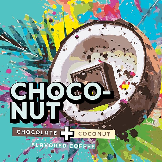 Java Factory Coffee Pods Choconut, 40 Count - Chocolate Coconut Flavored, Compatible with Keurig K Cup Brewers, Tropical Delight for Coffee Lovers