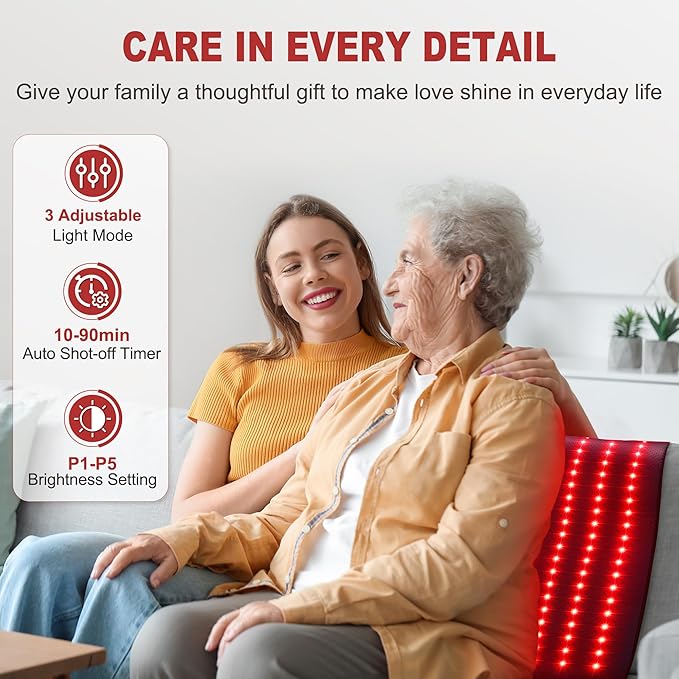 Red Light Therapy Mat for Body, Holiday Birthday Gifts for Women Men, 39’’ x 24’’Large Infrared Light Therapy with Timer, Red Light Panel for Back Belly Shoulder Joint (with Storage Bag)