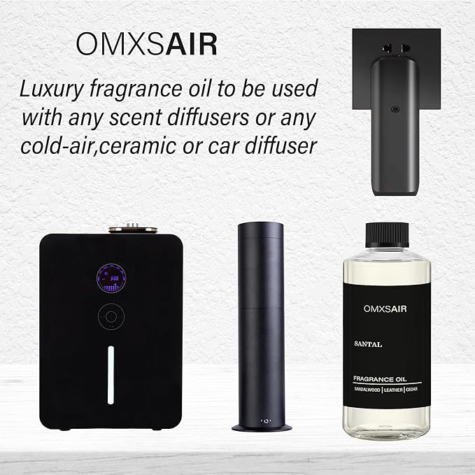 Hotel Scnet Diffuser Oil 500ml Inspired by Santal - Hotel & Car，Home Luxury Scents - Comforting Sandalwood,Papyrus,Cardamom,Santal Essential Oils Blend for Aromatherapy Diffuser