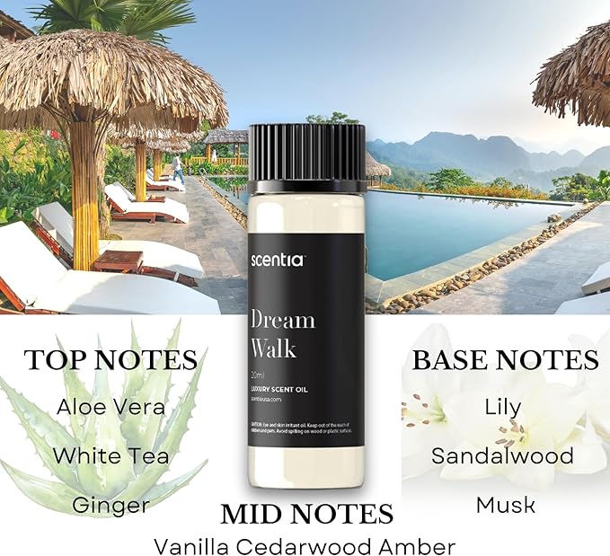 Scentia Luxury Fragrance Collection Diffuser Oils – 3×20 ml Aromatherapy Set | Premium Scents Inspired by 5-Star Destinations | Long Lasting Aroma, Gift-Ready Essential Oil Blend - Made in USA
