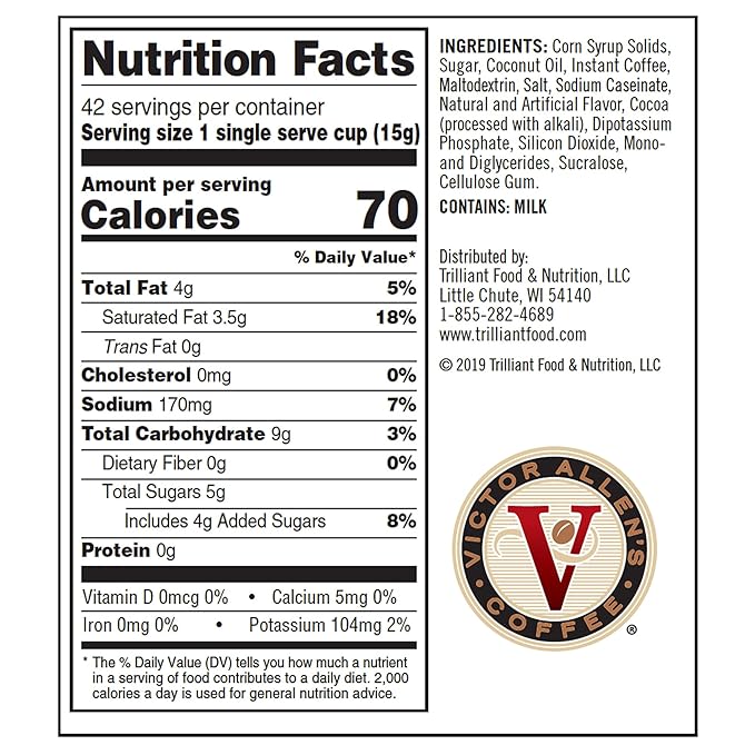 Victor Allen's Coffee French Vanilla Cappuccino, 12 Count, Single Serve Cappuccino Mix for Keurig K-Cup Brewers