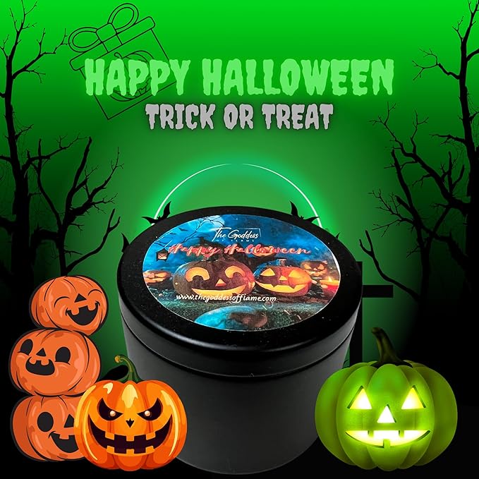 Halloween Candle | Pumpkin Spice Candle | Pumpkin, Cloves, Buttercream, Cinnamon, and Vanilla Scented Candles for Home | Soy Candles Non Toxic | Halloween Decor | Fall Candles | Wiccan (Small 4oz)