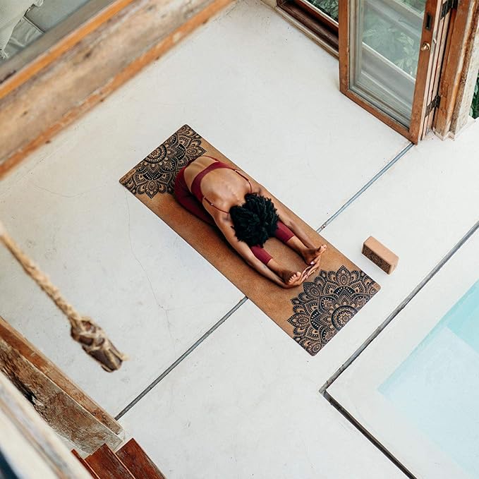 YOGA DESIGN LAB | The Cork Yoga Mat | Eco Luxury | Ideal for Hot Yoga, Power, Bikram, Ashtanga, Sweaty Workouts | Studio Quality | Includes Carrying Strap!