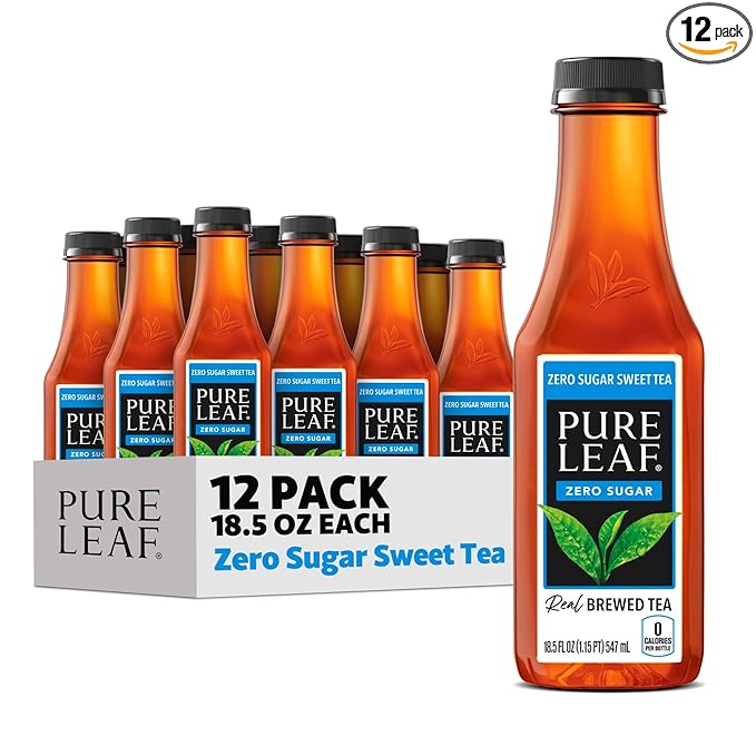 Pure Leaf Iced Tea, Zero Sugar Sweet Tea, 18.5 Fl Oz Bottles (Pack of 12)