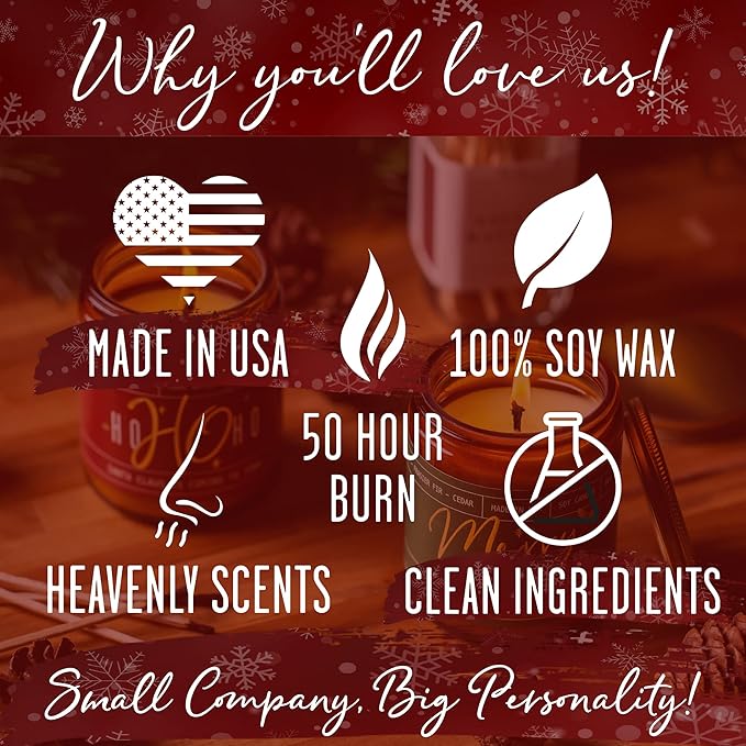 Christmas Cookie Candle, Cookie Candle – ‘Christmas Cookies’ Soy Candles, w/Sugar, Butter & Vanilla - Infused with Essential Oils I Christmas Candles I 9oz, 50Hr, Made in USA