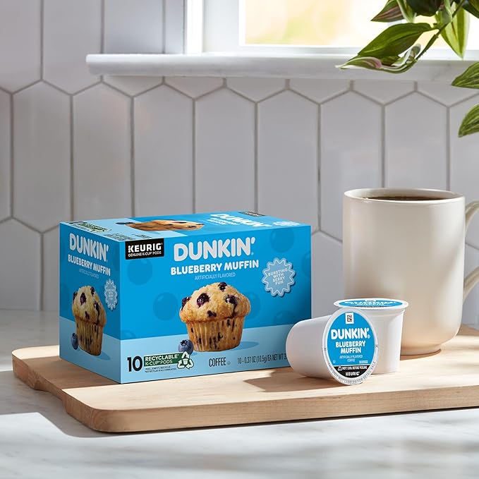 Dunkin' Blueberry Muffin Flavored Coffee, 60 Keurig K-Cup Pods