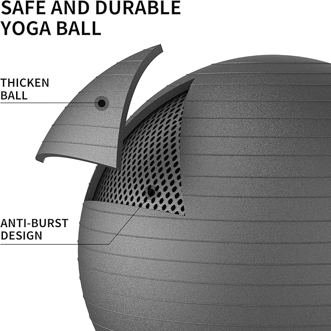 FITMIND Exercise Balls Set 22-30 Inch & 9 Inch, Small Pilates Ball with Pump, Pregnancy Ball for Women, Yoga Balls for Exercise, Small Exercise Ball for Between Knees, Stability, Physio