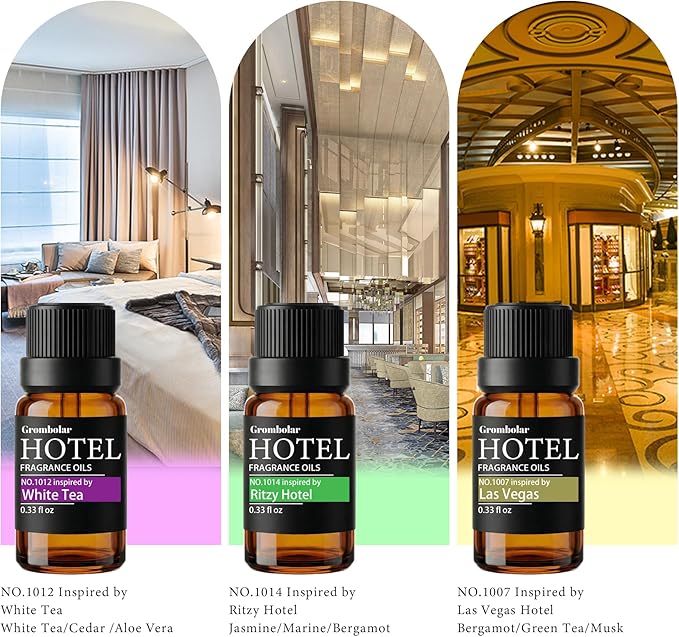 Essential Oils Set-Hotel Collection Diffuser Oil Gift Set,Premium Essential Oil for Diffusers, Home Care, Fragrance, Humidifiers (Hotel-6Pcs Set)
