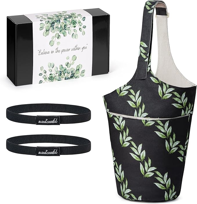 Sweatcessful Yoga Mat Bag - Fits Most Size Mats - Holds More Yoga Accessories - Extra-Large, Multi-Functional Tote With Pockets - Wide, Adjustable Shoulder Strap