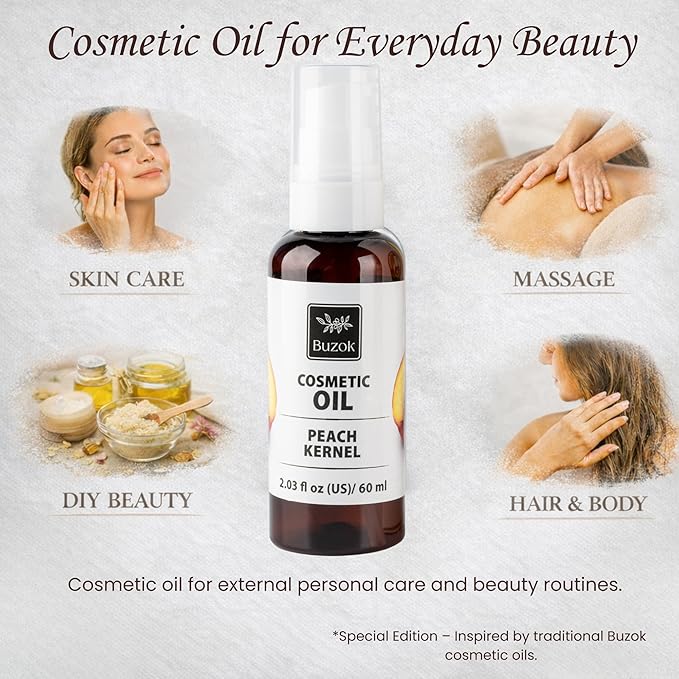 Cosmetic Carrier Oil Collection – Natural Plant Oils for Skin Care, Massage & DIY Beauty Use – Multiple Oils Available – For External Cosmetic Use (Peach Kernel)