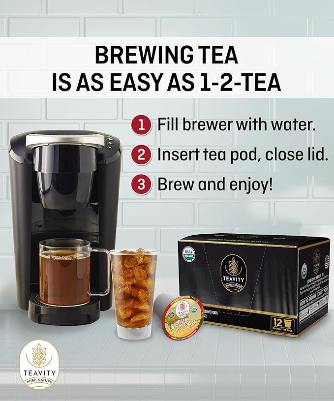 Organic Rooibos Tea Pods with Vanilla & Orange - Naturally Decaf Tea - African Dream by Teavity (36 Tea Pods)