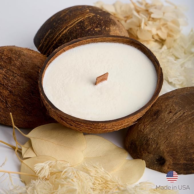 – Set of Non-Toxic Scented Candles Clearance | Coconut Candle with Wooden Wick | Candles for Home Scented & Candle Décor (Citrus Drift)