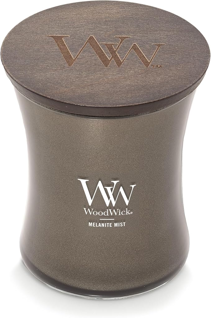 WoodWick Melanite Mist Holiday Candle Gifts for Women and Men, 9.7 oz Precious Metals Collection with Crackling Wick