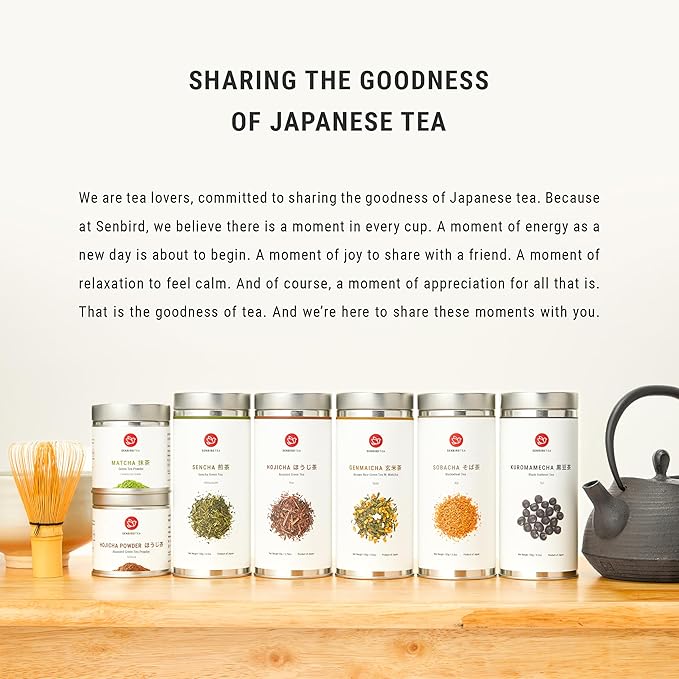 Senbird Premium Kuromamecha - Japanese Black Soybean Tea - From Hokkaido, Japan - Loose Leaf Kuromame in Airtight Tea Tin (5.3oz/150g)