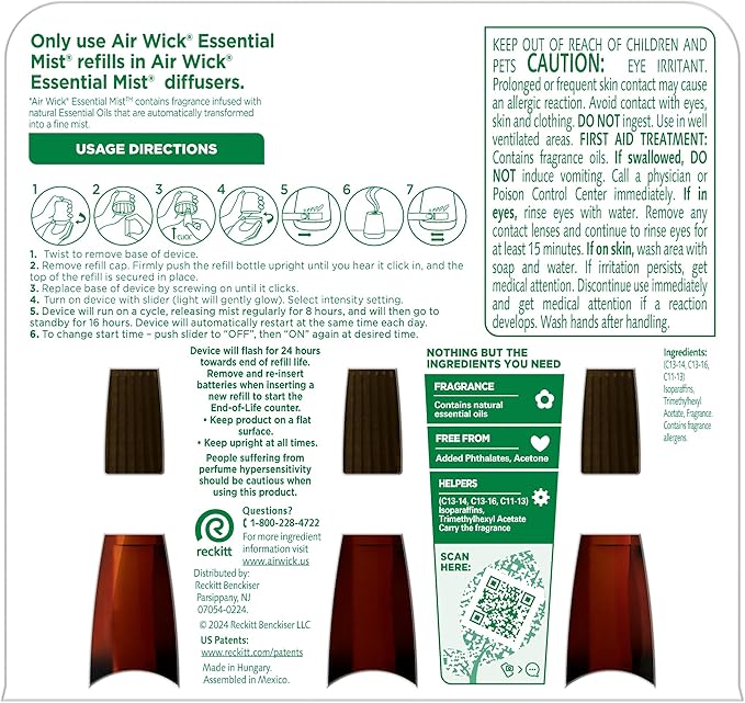 AIR WICK Essential Mist - Triple Refill Multi-Fragrance Pack Spring (3X.67) oz. (Pack of 2)
