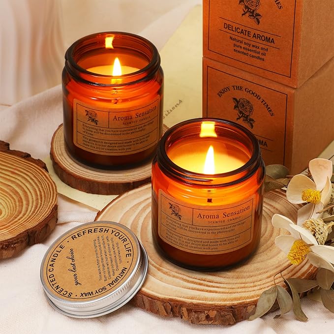 Landhoow 60 Pcs Candles Bulk for Home Scented Soy Aromatherapy Candle Gifts for Women Men 6 Style Lasting 24h English and Pear Freesia, Bluebell, Lavender, Lychee White Tea White Tea Orchid and Forest