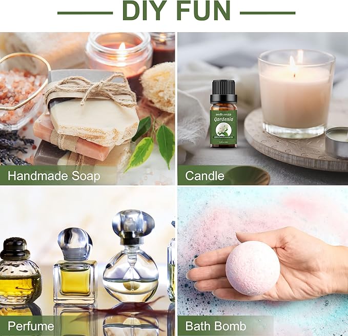 Sedbuwza Gardenia Essential Oil, Pure Organic Gardenia Fragrance Oil for Diffuser, Humidifier, Soap, Candle, Perfume