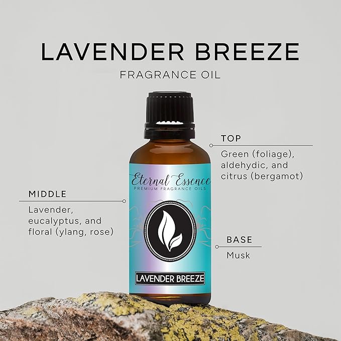 Eternal Essence Oils Lavender Breeze 30ml Premium Fragrance Oil - for Candle, Soap Making, Aromatherapy, Diffusers, Home Care, & Humidifiers