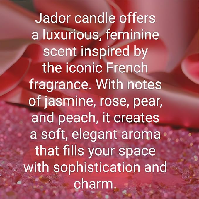 Scented Candle J'Adore - Our Perfume Inspired Version, Elegant Womens Fragrances, Gifts for Women, Home Luxury Scents, Organic Coconut Wax Candles, Clean 50 Hr Burn, USA