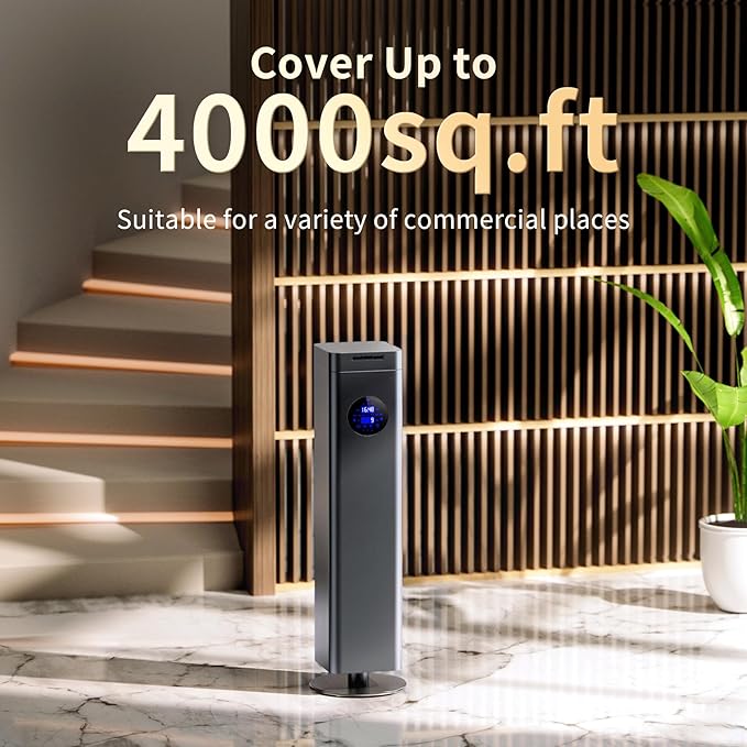 1500ml Scent Air Machine for Home, 4000 sq. ft Coverage Waterless Diffuser Essential Oil Diffuser Hotel Scent Diffuser Cold Air Nebulizer for Large Room Hotel Office (Titanium Gray)