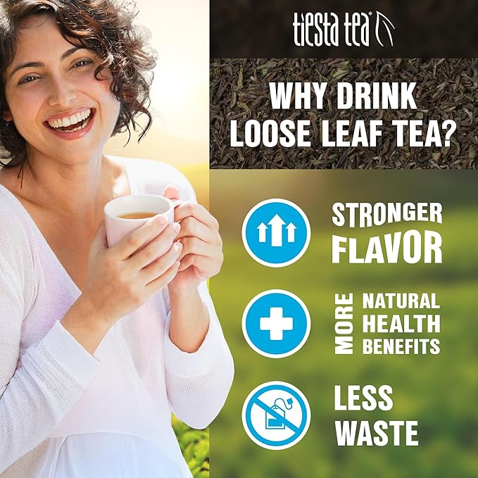 Tiesta Tea - Brownie Batter, Loose Leaf, Chocolate Caramel Herbal Tea, Non-Caffeinated Blend, Make Hot or Iced & Brews Up to 140-200 Cups, 16 oz Resealable Bulk Pouch