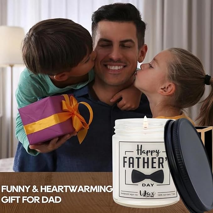 Fathers Day Gifts from Daughter & Son, Mens Gifts, Father’s Day Gifts. Funny Dad Birthday Gifts, Unique Birthday Gifts for Men, Gifts for Dad, 9oz Scented Candles, Vanilla Soy Candle